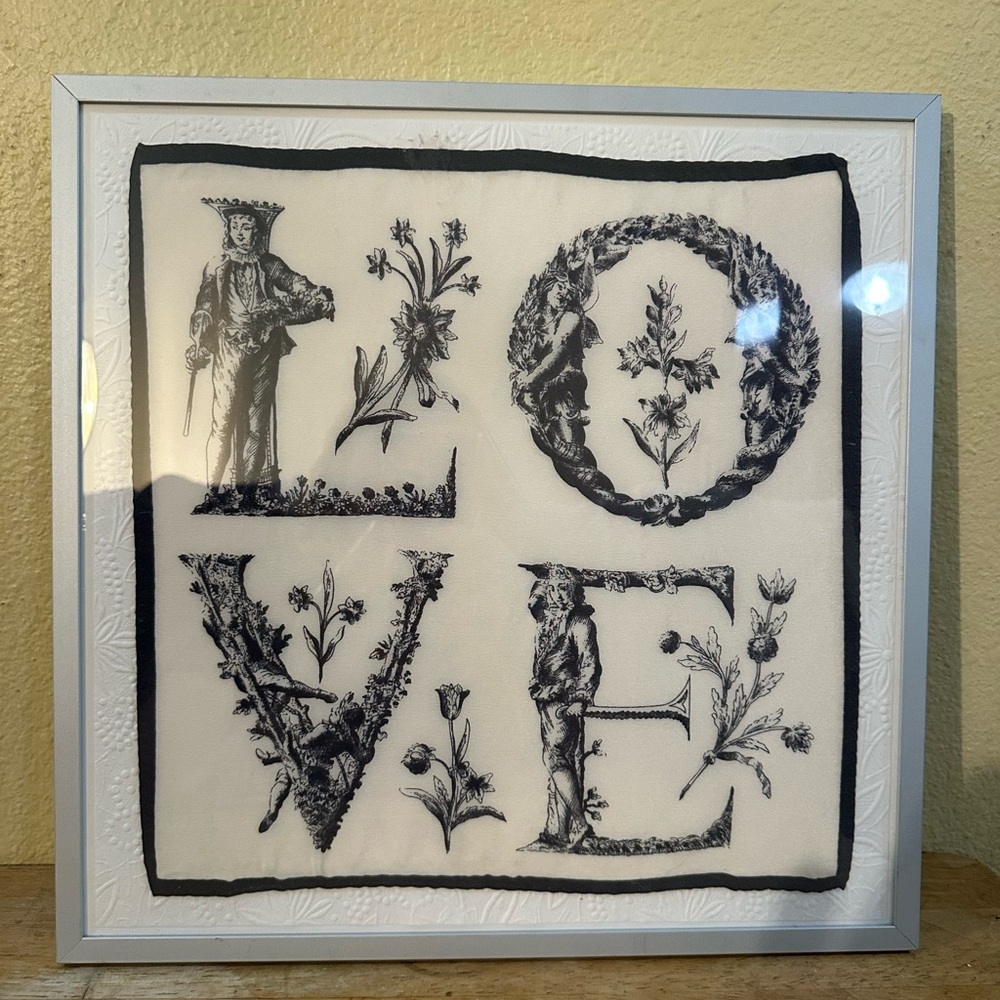 Medieval Alphabet “LOVE” on tapestry art